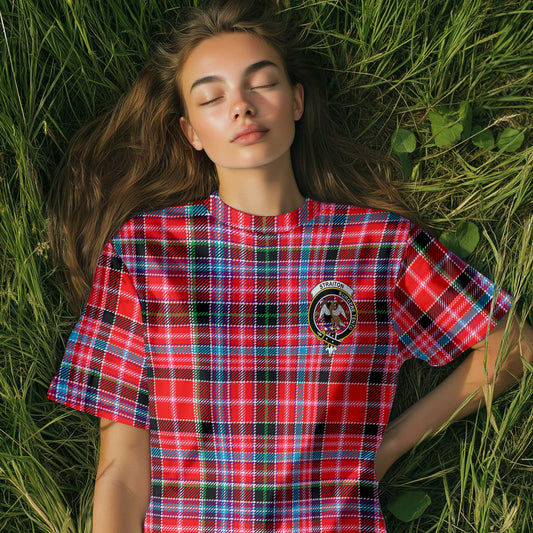 Clan Straiton Tartan Women T Shirt Crest And Plaid Basic Style