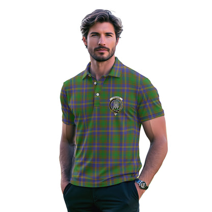 Clan Strange Tartan Golf Tartan Men Polo Shirt Crest And Plaid Basic Style