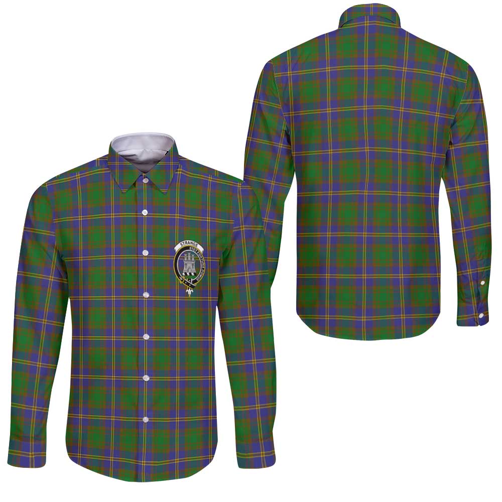 Clan Strange Tartan Long Sleeve Button Shirt Crest And Plaid Basic Style