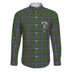 Clan Strange Tartan Long Sleeve Button Shirt Crest And Plaid Basic Style