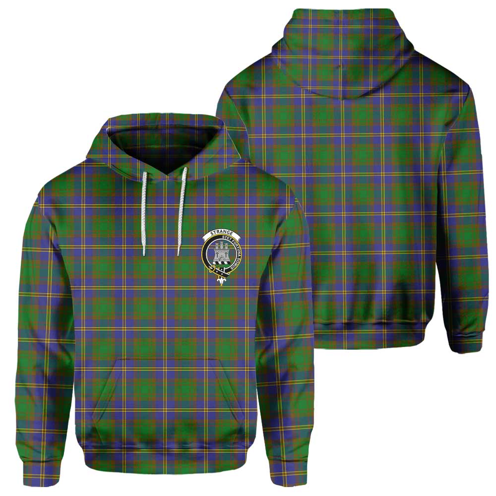 Clan Strange Tartan Men Hoodie Crest And Plaid Basic Style