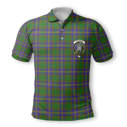 Clan Strange Tartan Men Polo Shirt Crest And Plaid Basic Style