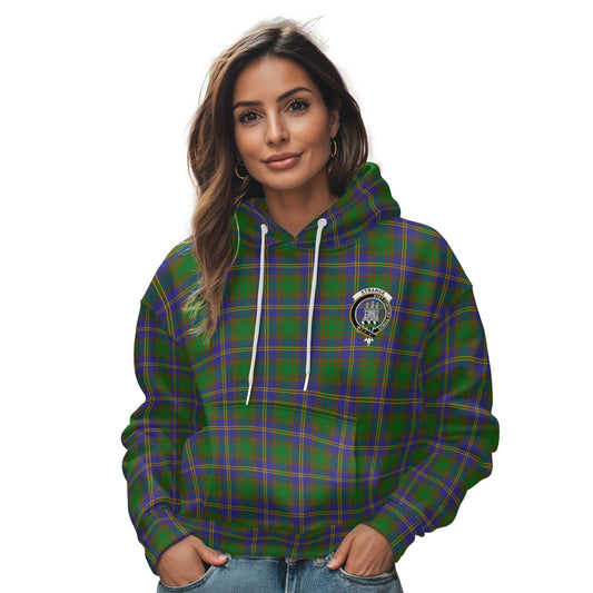 Clan Strange Tartan Women Hoodie Crest And Plaid Basic Style