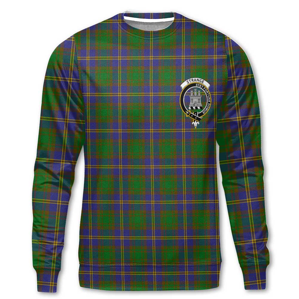 Clan Strange Tartan Women Sweatshirt Crest And Plaid Basic Style