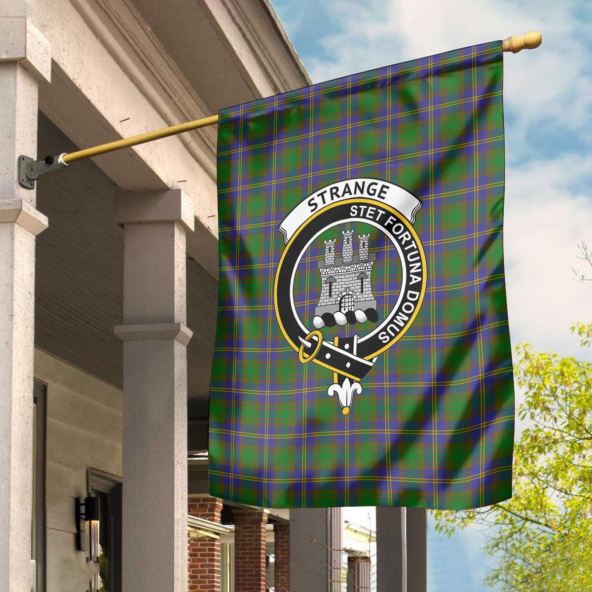 Clan Strange Or Strang Tartan Garden Flag Crest And Plaid Basic Style
