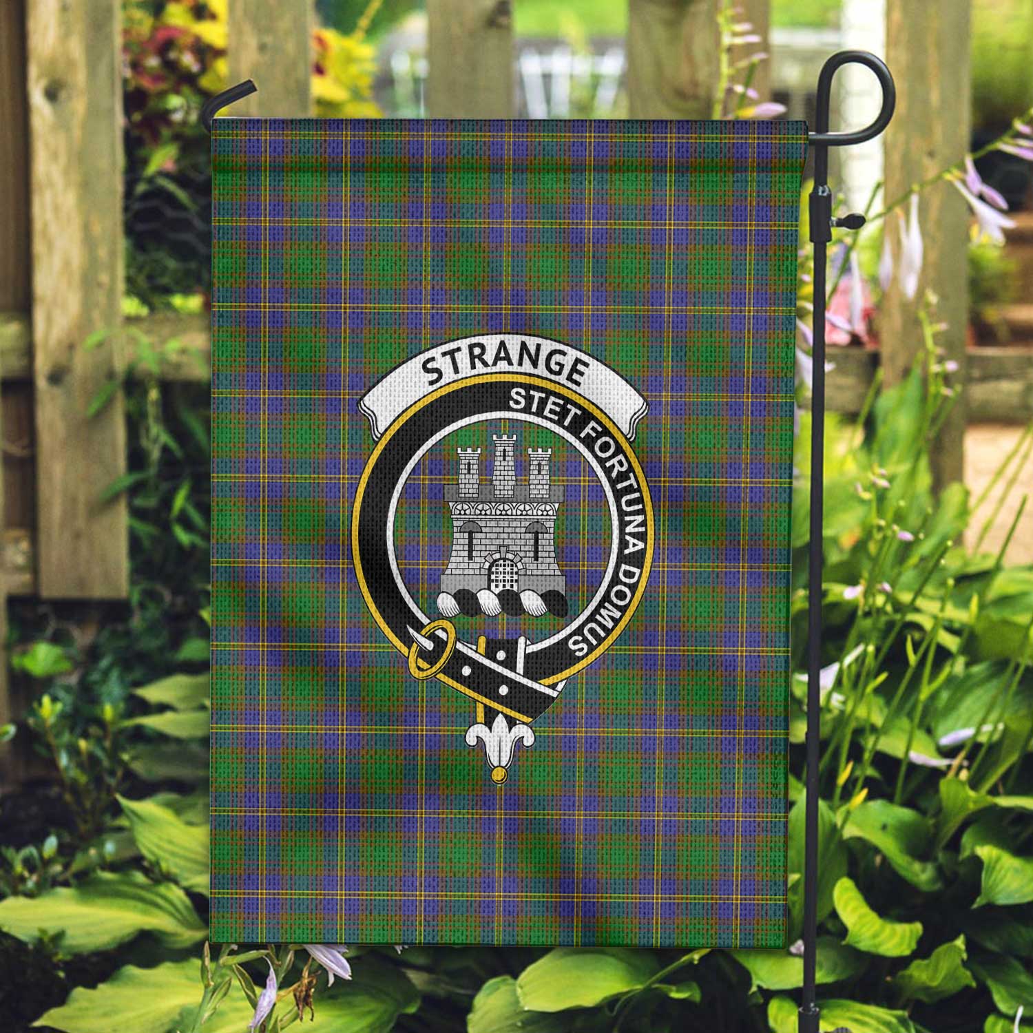 Clan Strange Or Strang Tartan Garden Flag Crest And Plaid Basic Style