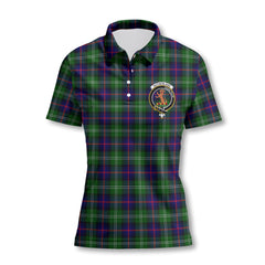 Clan Sutherland I Tartan Women Polo Shirt Crest And Plaid Basic Style