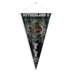 Clan Sutherland Ii Tartan Felt Pennant Crest And Plaid Basic Style