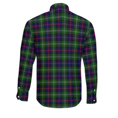 Clan Sutherland Ii Tartan Long Sleeve Button Shirt Crest And Plaid Basic Style