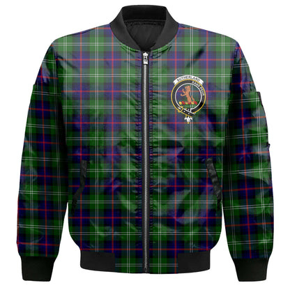 Clan Sutherland Ii Tartan Men Bomber Jacket Crest And Plaid Basic Style