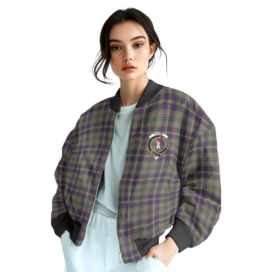 Clan Taylor Tartan Women Bomber Jacket Crest And Plaid Basic Style