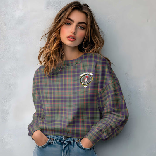 Clan Taylor Tartan Women Sweatshirt Crest And Plaid Basic Style