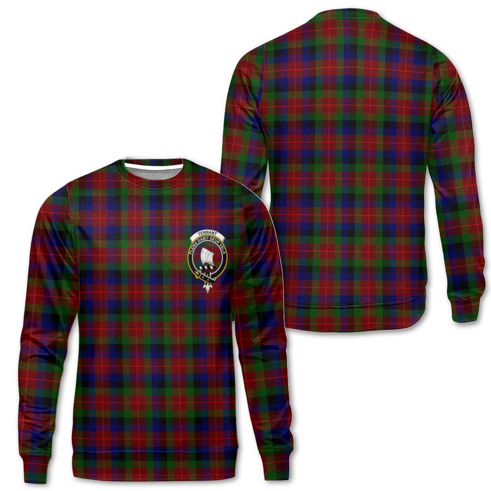 Clan Tennant Tartan Men Sweatshirt Crest And Plaid Basic Style