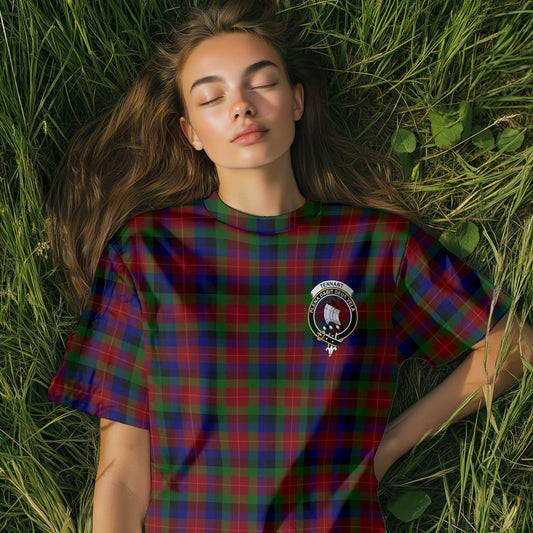 Clan Tennant Tartan Women T Shirt Crest And Plaid Basic Style