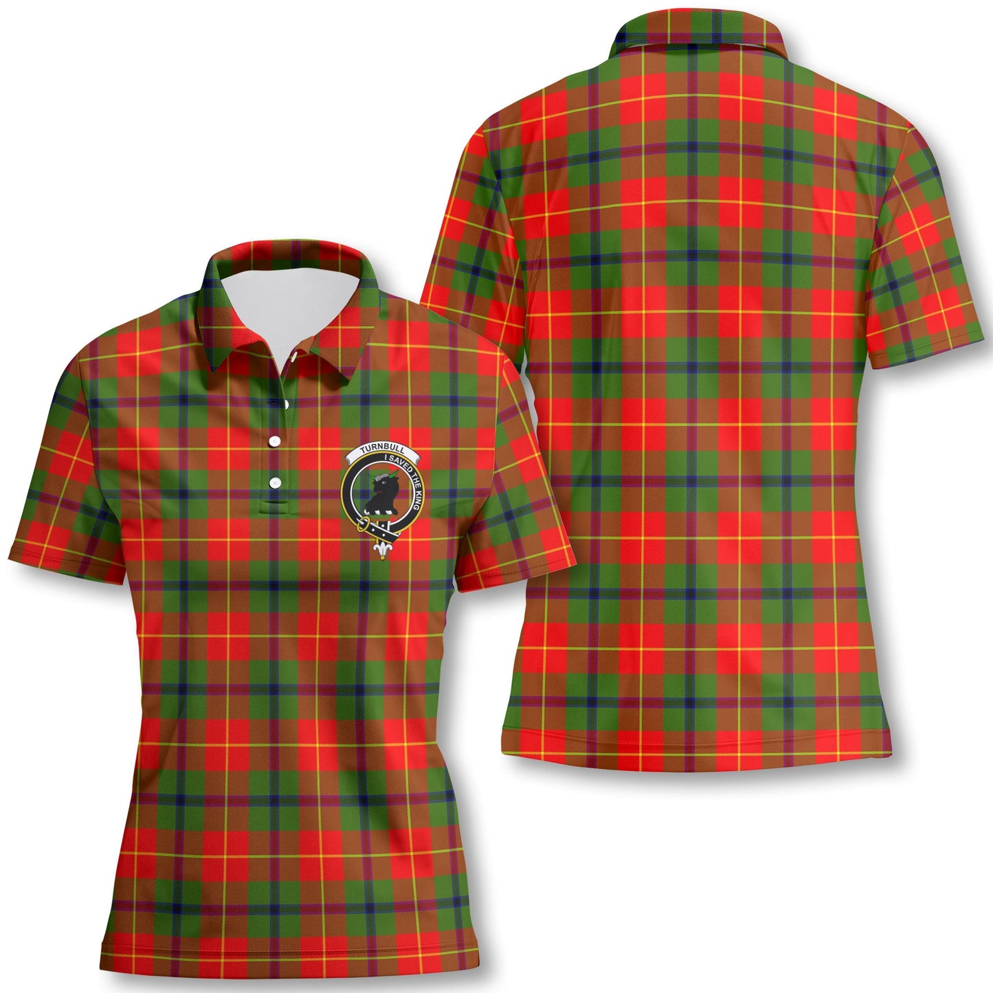 Clan Turnbull Tartan Women Polo Shirt Crest And Plaid Basic Style