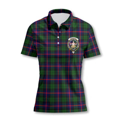 Clan Urquhart Tartan Women Polo Shirt Crest And Plaid Basic Style