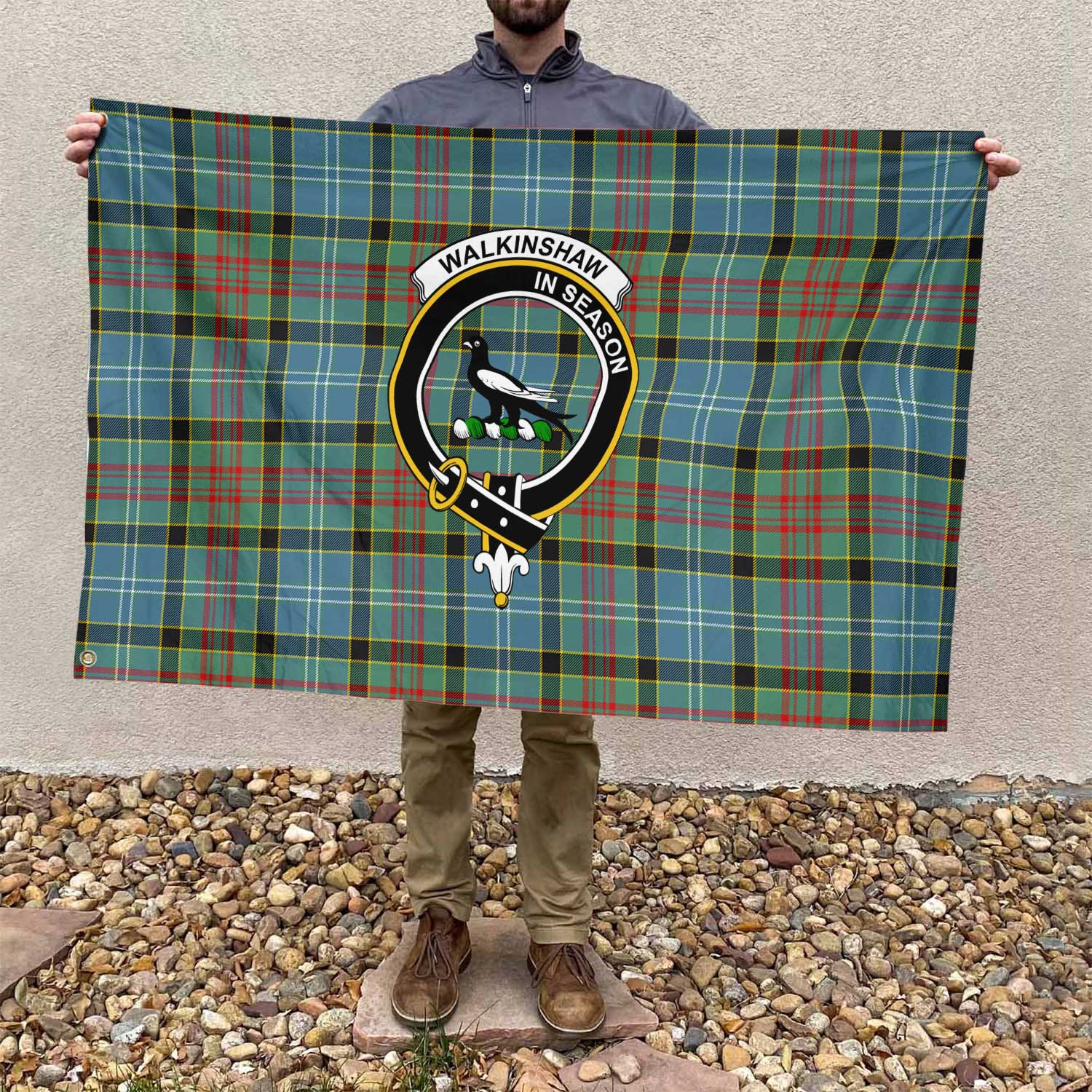 Clan Walkinshaw Tartan Flag Crest And Plaid Basic Style