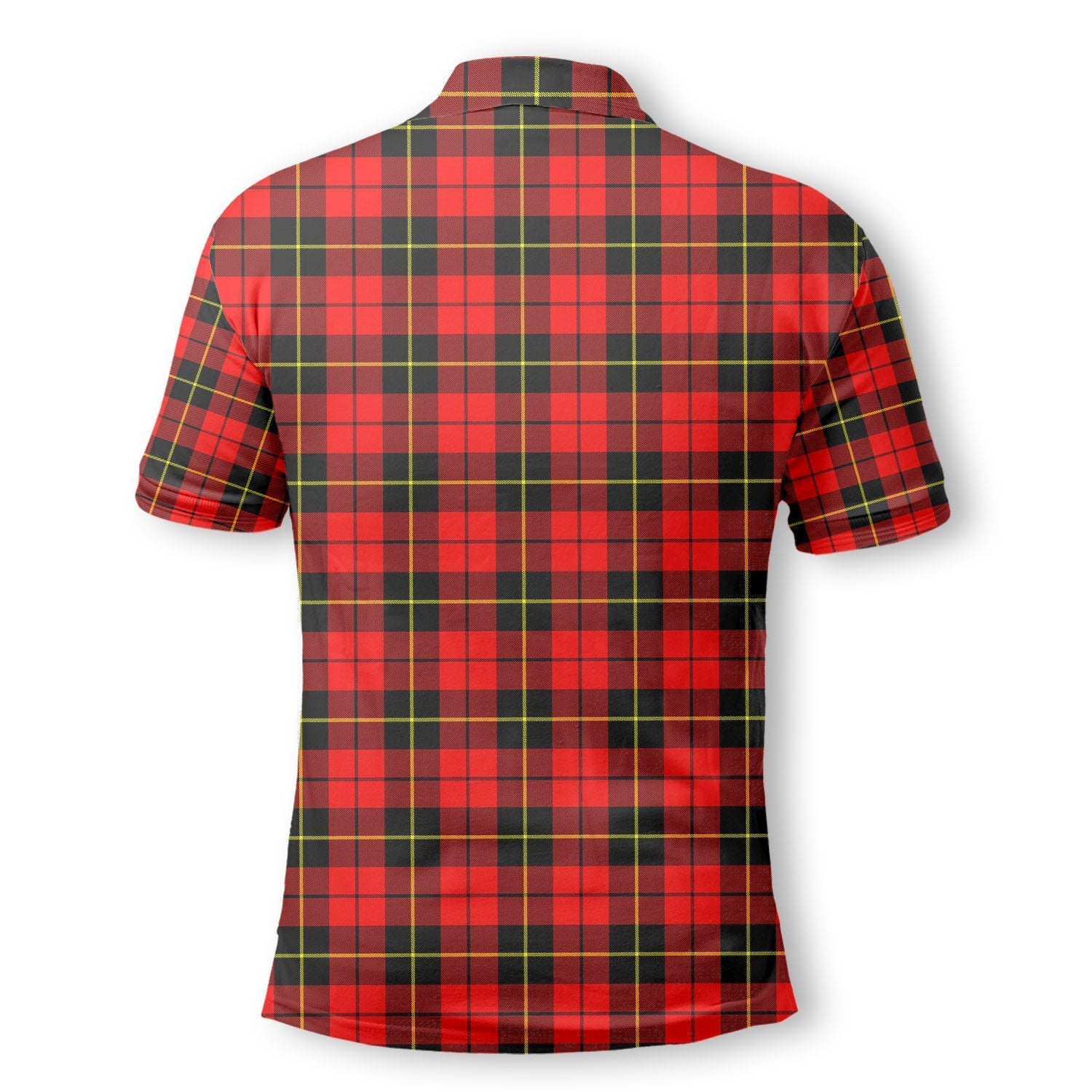 Clan Wallace Tartan Golf Tartan Men Polo Shirt Crest And Plaid Basic Style