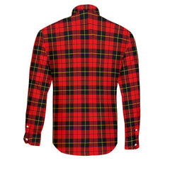 Clan Wallace Tartan Long Sleeve Button Shirt Crest And Plaid Basic Style