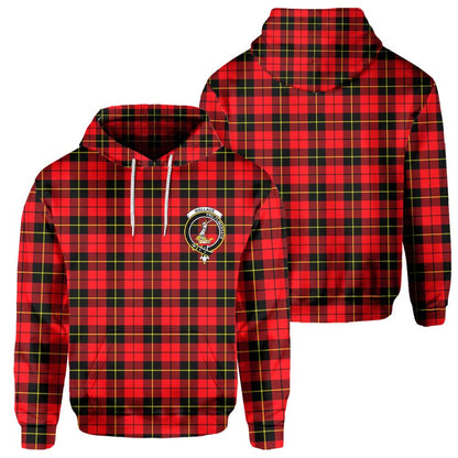 Clan Wallace Tartan Men Hoodie Crest And Plaid Basic Style