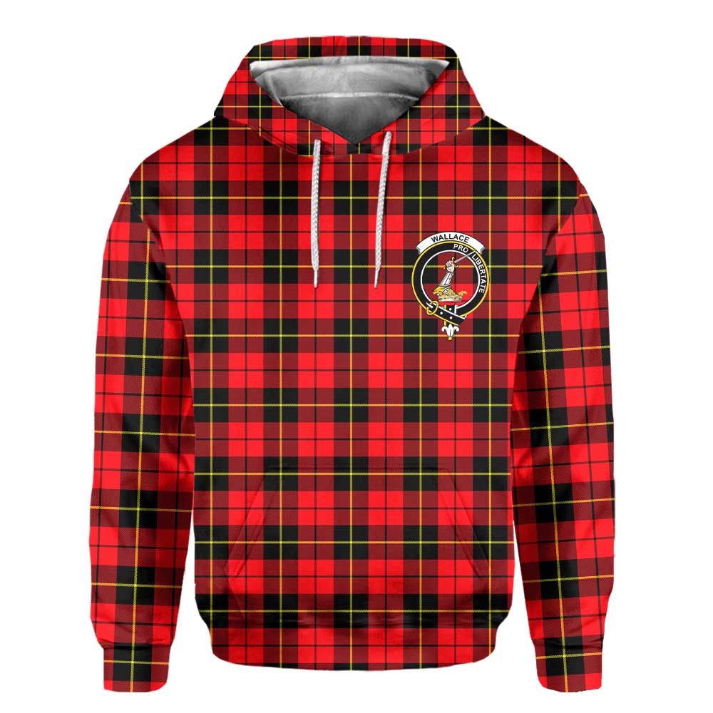 Clan Wallace Tartan Men Hoodie Crest And Plaid Basic Style