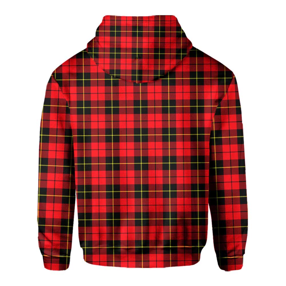 Clan Wallace Tartan Men Hoodie Crest And Plaid Basic Style