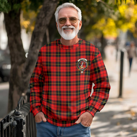 Clan Wallace Tartan Men Sweatshirt Crest And Plaid Basic Style