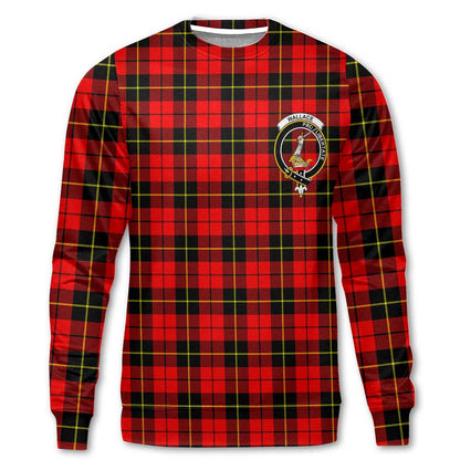 Clan Wallace Tartan Women Sweatshirt Crest And Plaid Basic Style