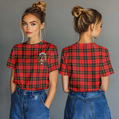 Clan Wallace Tartan Women T Shirt Crest And Plaid Basic Style