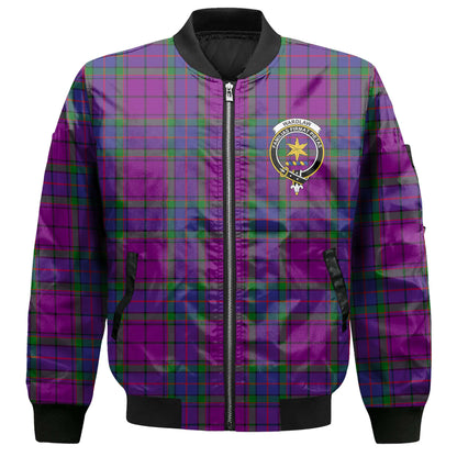 Clan Wardlaw Tartan Men Bomber Jacket Crest And Plaid Basic Style