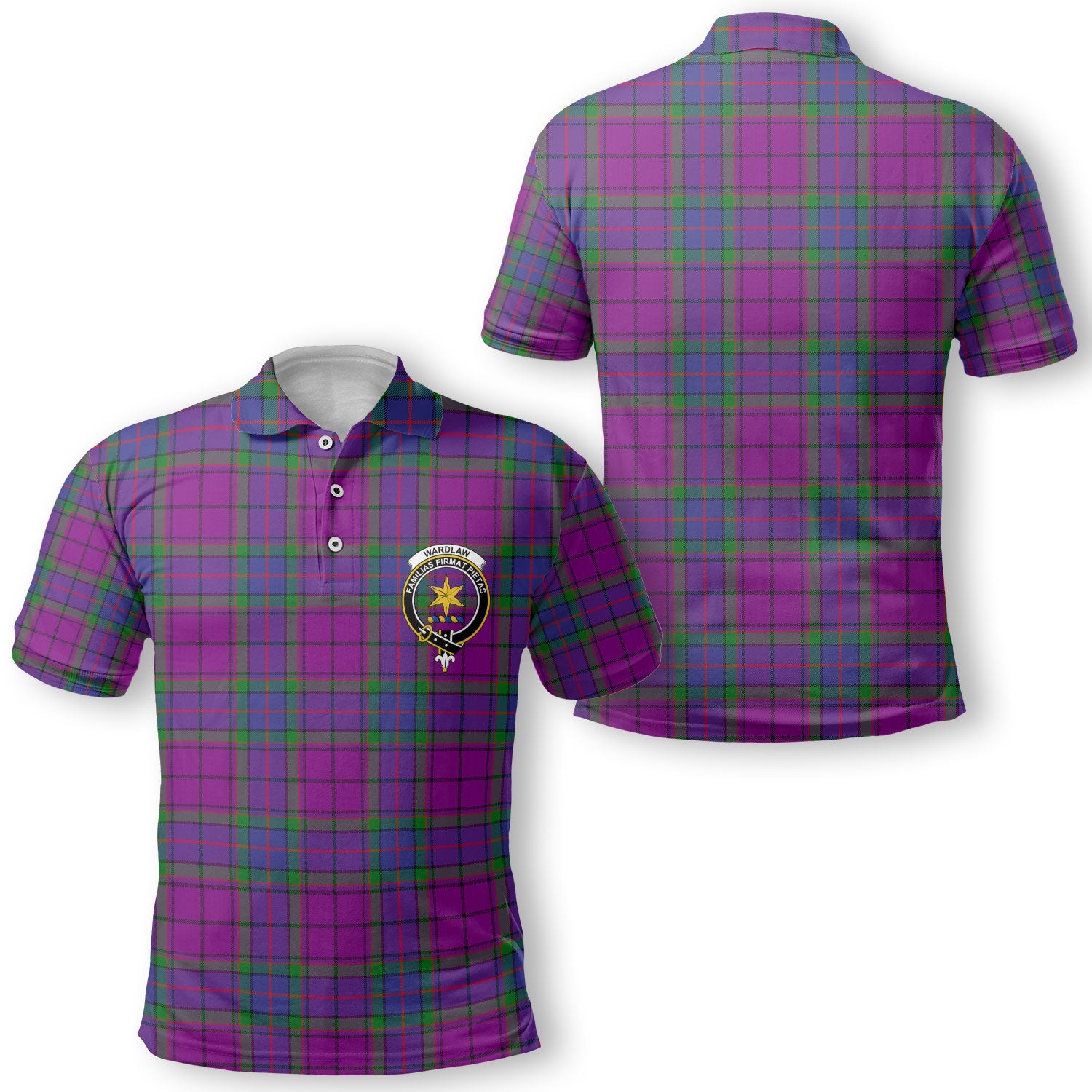 Clan Wardlaw Tartan Men Polo Shirt Crest And Plaid Basic Style
