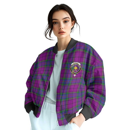 Clan Wardlaw Tartan Women Bomber Jacket Crest And Plaid Basic Style