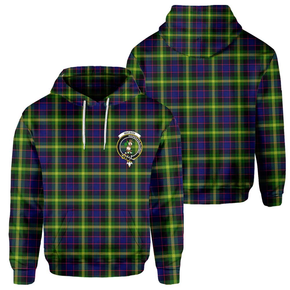 Clan Watson Tartan Men Hoodie Crest And Plaid Basic Style