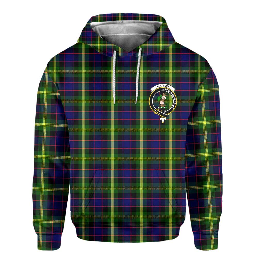 Clan Watson Tartan Men Hoodie Crest And Plaid Basic Style