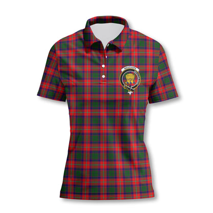 Clan Wauchope Tartan Women Polo Shirt Crest And Plaid Basic Style