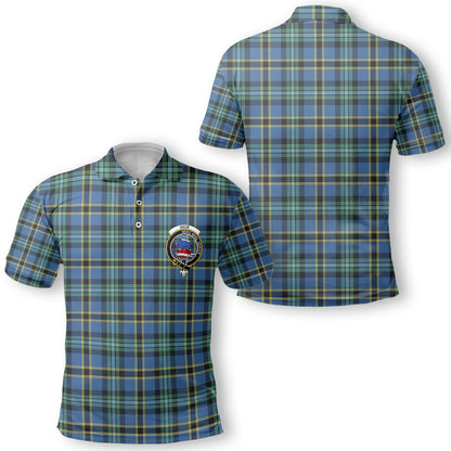 Clan Weir Tartan Golf Men Polo Shirt Crest And Plaid Basic Style