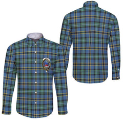 Clan Weir Tartan Long Sleeve Button Shirt Crest And Plaid Basic Style