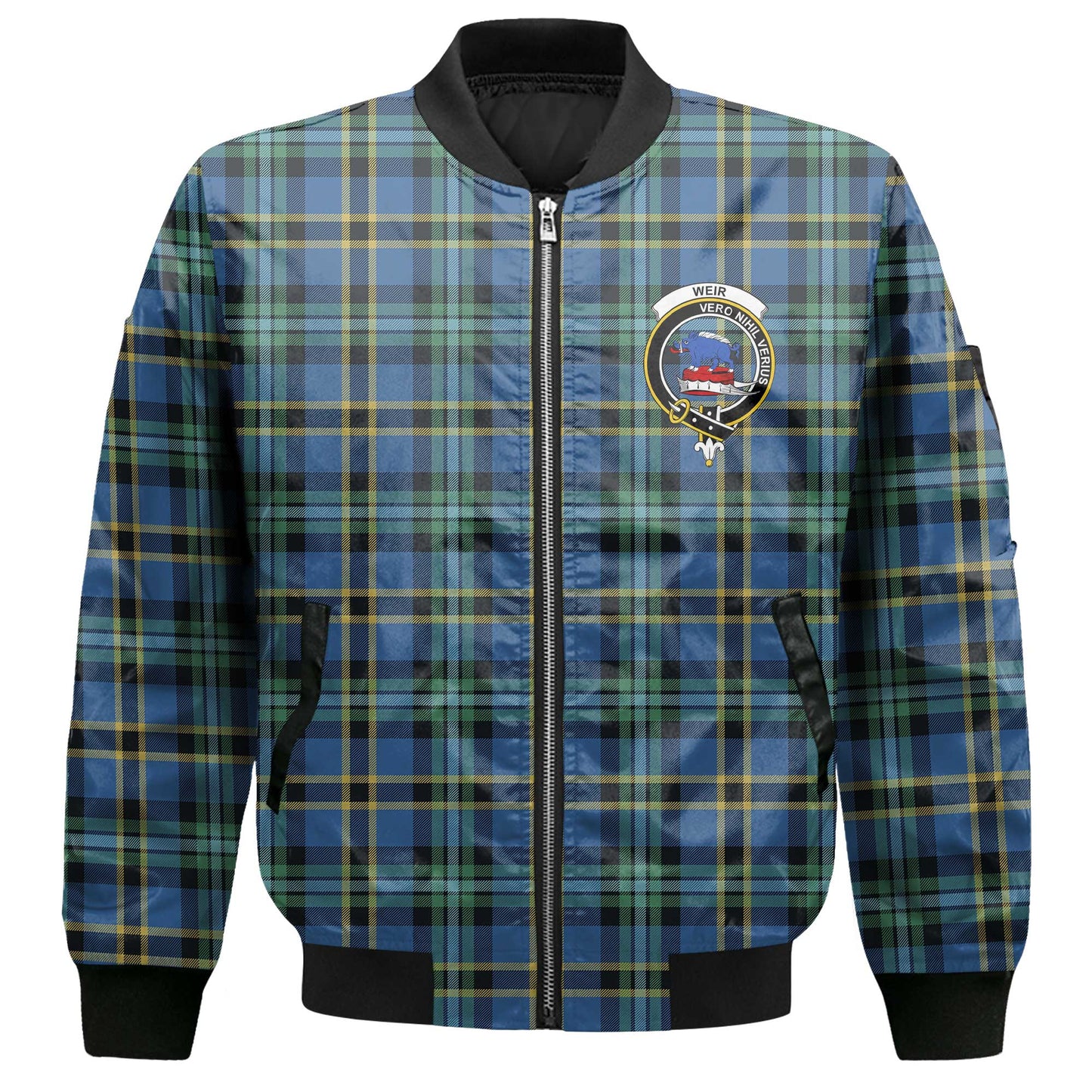 Clan Weir Tartan Men Bomber Jacket Crest And Plaid Basic Style