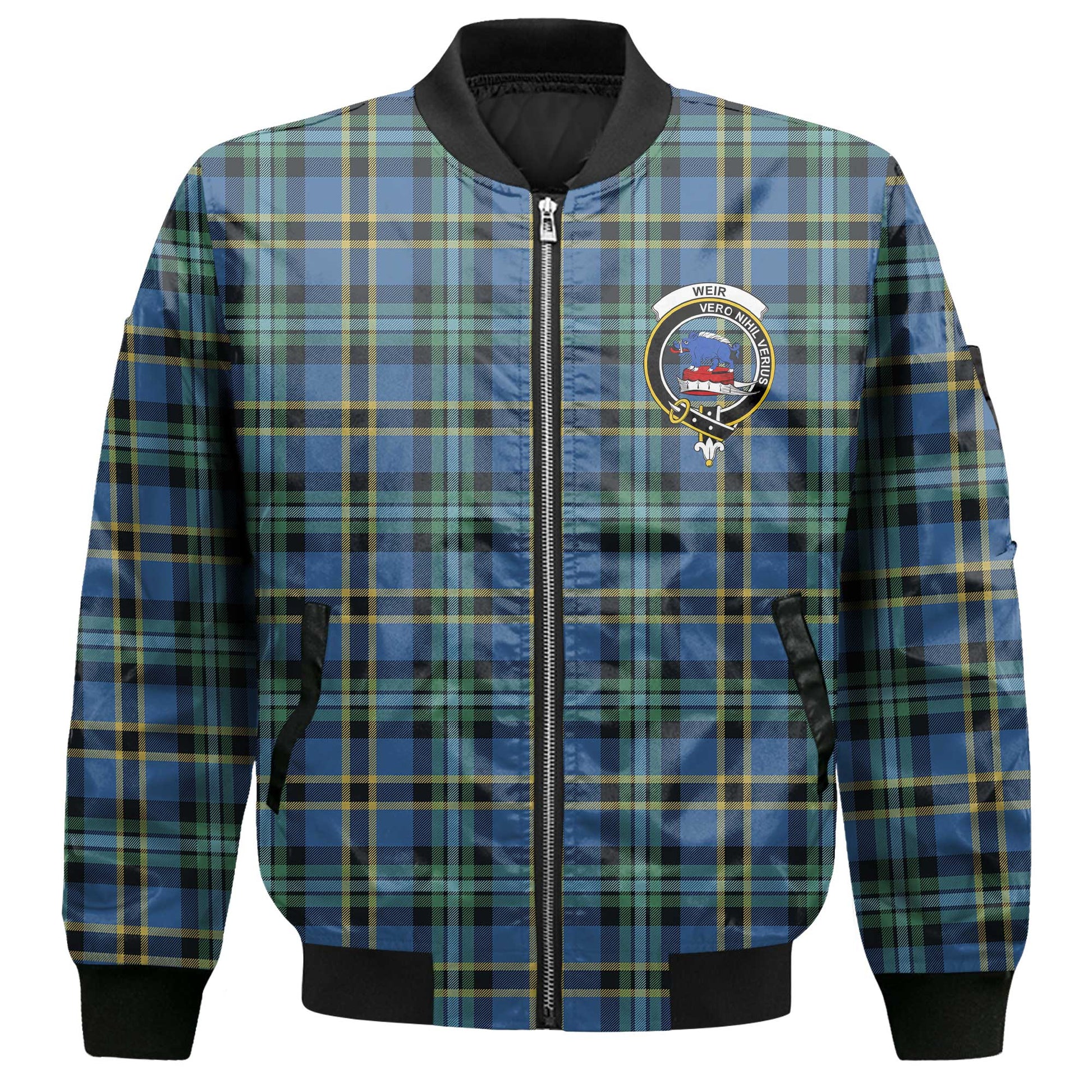 Clan Weir Tartan Men Bomber Jacket Crest And Plaid Basic Style