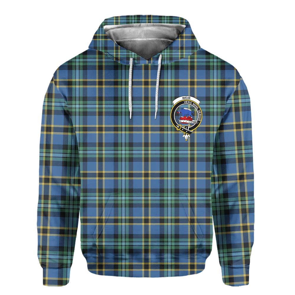 Clan Weir Tartan Men Hoodie Crest And Plaid Basic Style