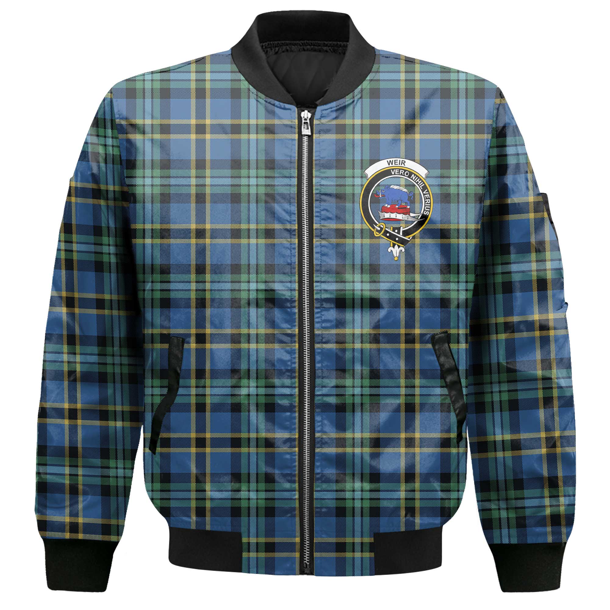 Clan Weir Tartan Women Bomber Jacket Crest And Plaid Basic Style