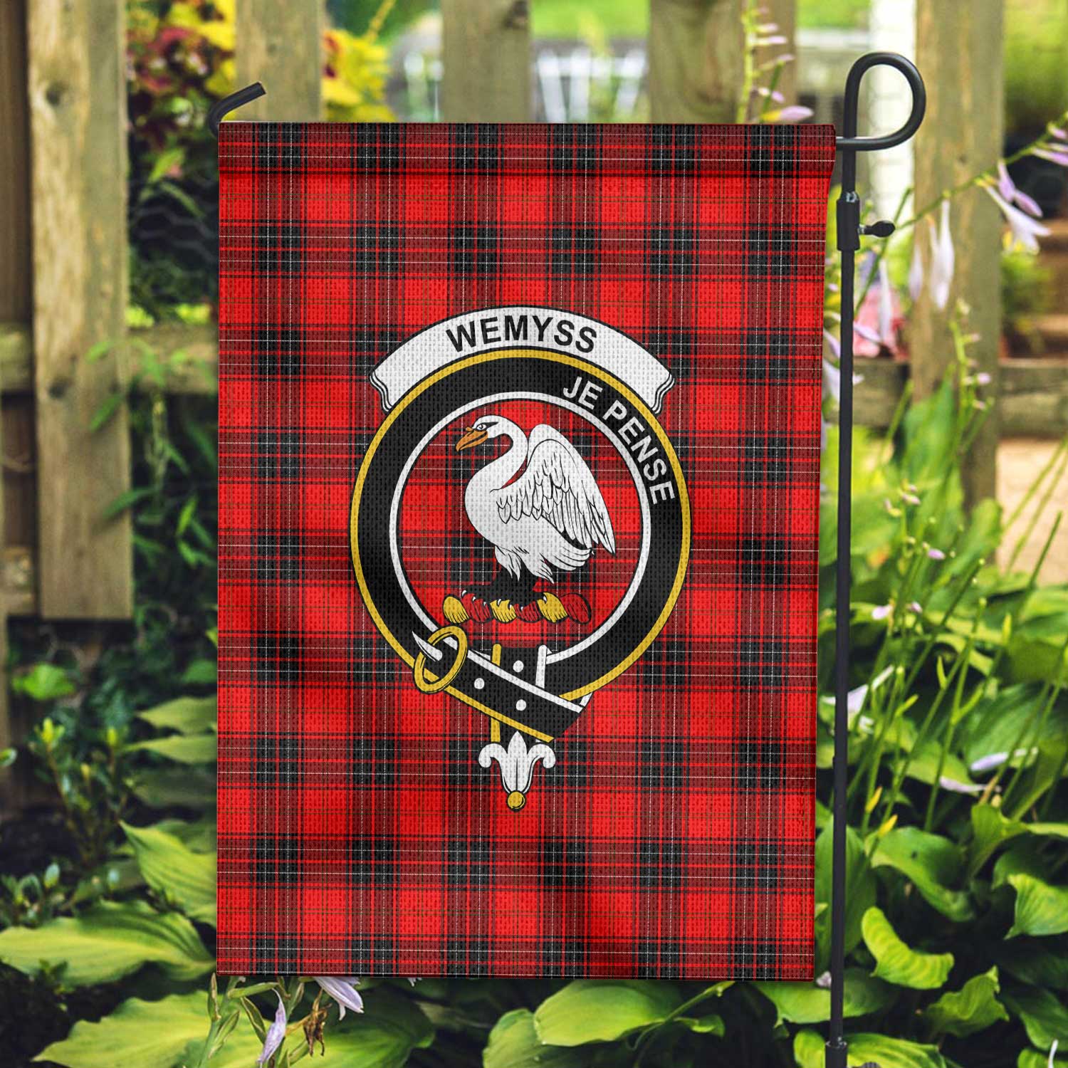 Clan Wemyss Tartan Garden Flag Crest And Plaid Basic Style
