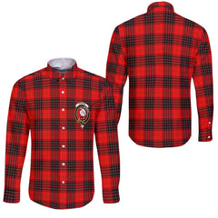 Clan Wemyss Tartan Long Sleeve Button Shirt Crest And Plaid Basic Style