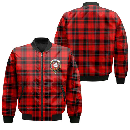 Clan Wemyss Tartan Men Bomber Jacket Crest And Plaid Basic Style