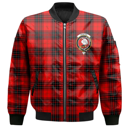 Clan Wemyss Tartan Men Bomber Jacket Crest And Plaid Basic Style