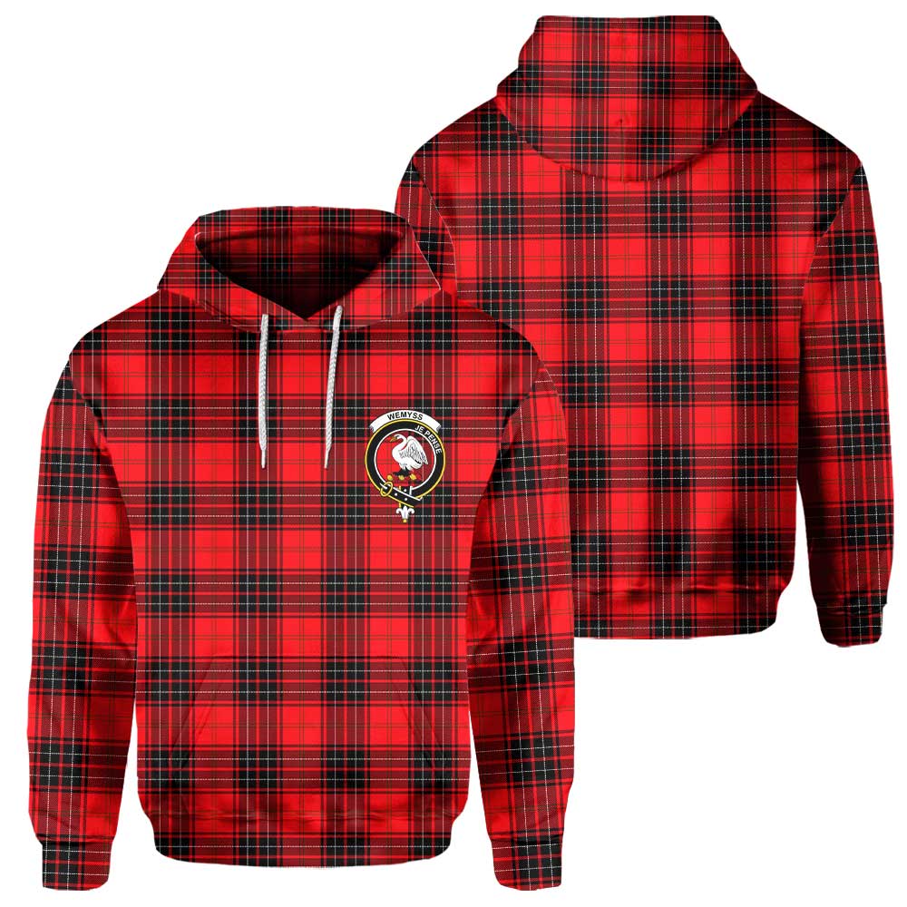 Clan Wemyss Tartan Men Hoodie Crest And Plaid Basic Style