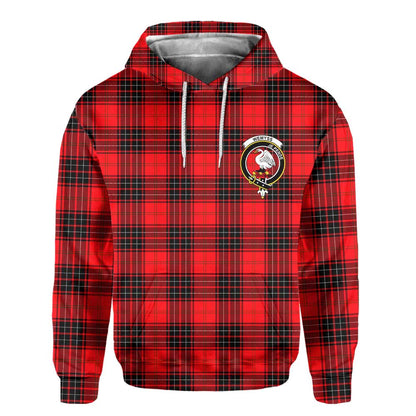 Clan Wemyss Tartan Men Hoodie Crest And Plaid Basic Style