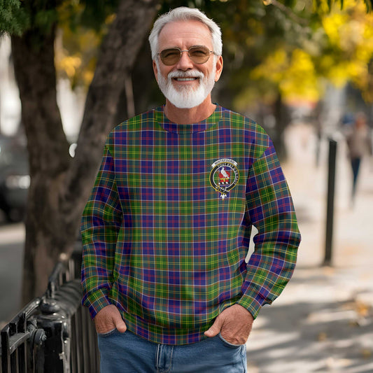 Clan Whiteford Tartan Men Sweatshirt Crest And Plaid Basic Style