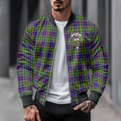 Clan Whitelaw Tartan Men Bomber Jacket Crest And Plaid Basic Style