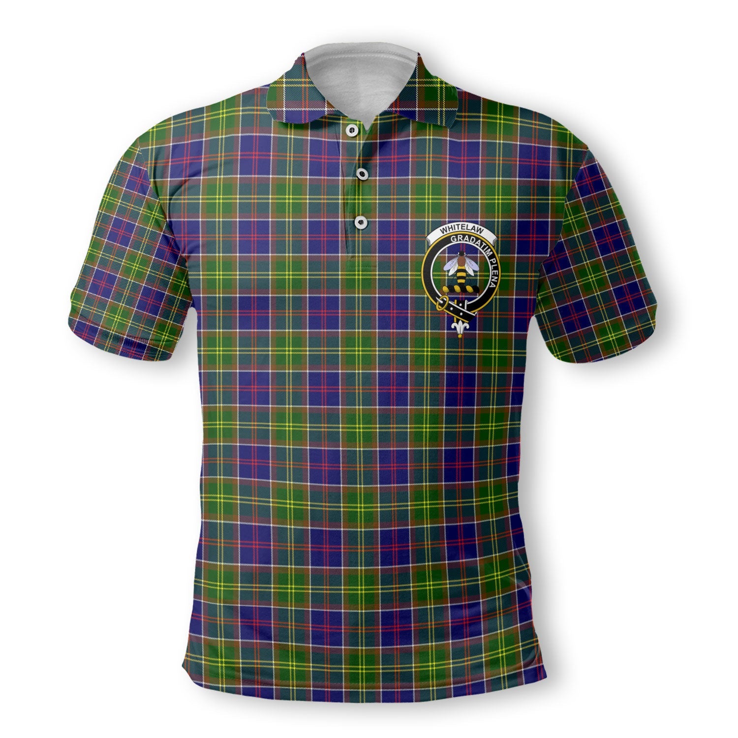 Clan Whitelaw Tartan Men Polo Shirt Crest And Plaid Basic Style